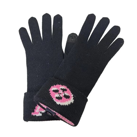 LOUIS VUITTON Gon 3D Monogram Black Pink White - Gloves Wool 225-071525 - Picture 1 of 4